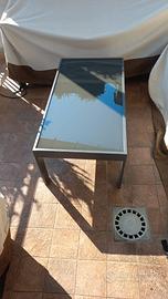 Tavolino da esterno alluminio e vetro