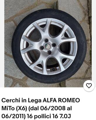 Cerchi in lega originali Alfa Romeo 