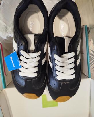 sneaker nere pelle