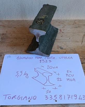 pezzo rotaia ferrovia centrale umbra FCU MUA 1923