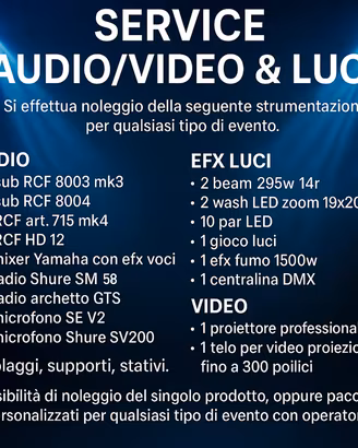 Audio video & Luci