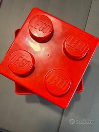 Cubo porta oggetti rosso della Lego