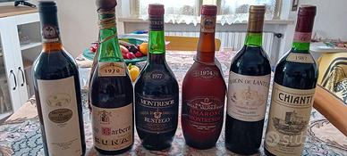 Collezione bottiglie di vino d'epoca