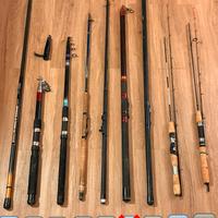 Set 9 canne fa pesca ottime  condizioni
