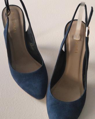 scarpe donna camoscio blu n 38