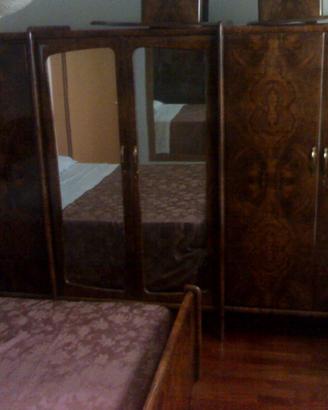 Camera matrimoniale artigianale del 1960 in radica