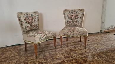 n.2 poltroncine in similpelle rosa antico