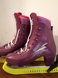 Pattini da ghiaccio rosa da donna bambina