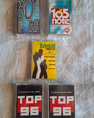 Lotto 5 Musicassette Compilation Anni 80 / 90
