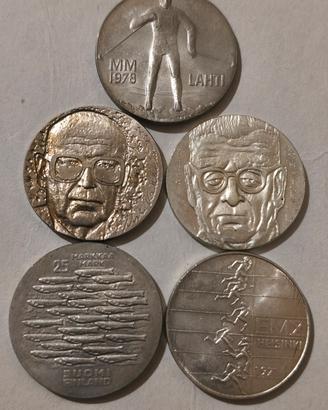 5 monete Finlandia 