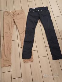 Marella –coppia Pantaloni blu&beige donna taglia27