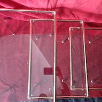 Tavolini originali d'epoca, set in vetro / metallo