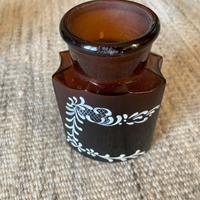 Boccetta di vetro vintage decorata a mano