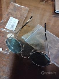 Occhiali da sole rotondi con montatura argento