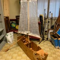Modellino barca a vela gioco in legno massello