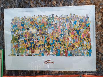 Stampa con cornice dei Simpson 