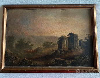 Olio su legno fine ottocento