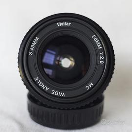 obiettivo Vivitar 28 mm f2.8 attacco PK