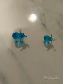 famiglia di elefanti arte di Murano 