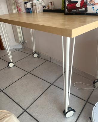 Scrivania 120x60 con ruote bloccanti