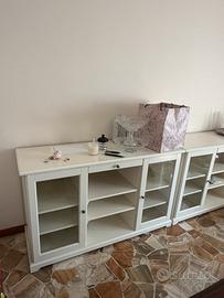 2 credenze basse ikea bianche