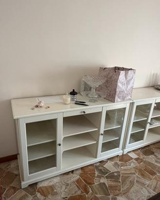 2 credenze basse ikea bianche
