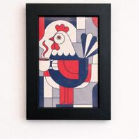 Quadretto decorativo con gallina stilizzata