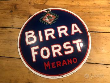 Insegna bottone pubblicità smaltata birra Forst