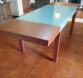 Tavolo design moderno legno e vetro