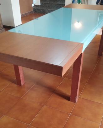Tavolo design moderno legno e vetro