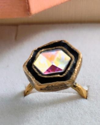 anello artigianale regolabile con cristallo