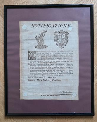 NOTIFICAZIONE GIUNTA DI POLIZIA - SENATO - 1796