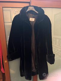Cappotto ecopelliccia nero vintage Tiber donna tag