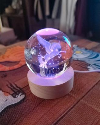 Lampada led sfera vetro Unicorno design d'arredo 