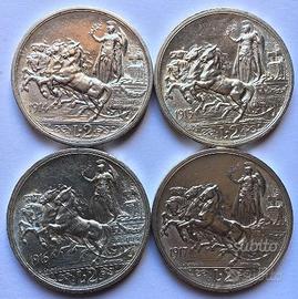 Serie 2 lire argento 1914.1917 Quadriga Briosa