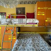 Cameretta a ponte con letto a soppalco