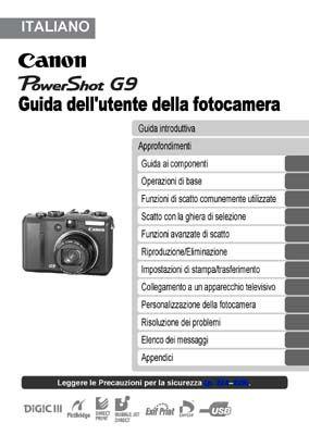 Manuale Canon G1 2 3 5 6 7 9 10 11 12 15 16 Vari