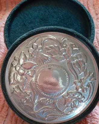 Portagioie vintage in argento 925 e velluto 