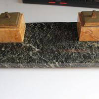 Art Deco Porta Calamaio in marmo Inkwell Desk Set