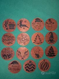 decorazioni di natale, pirografia 