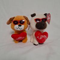 Morbidoso Tenero Cagnolino con Cuore Rosso 14 cm