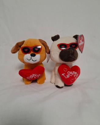 Morbidoso Tenero Cagnolino con Cuore Rosso 14 cm