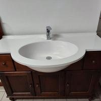 Mobile bagno in legno completo con specchiera