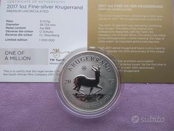 Krugerrand 2017 (con certificato di autenticita')