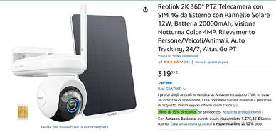 Reolink 2K 360° PTZ Telecamera con SIM 4G