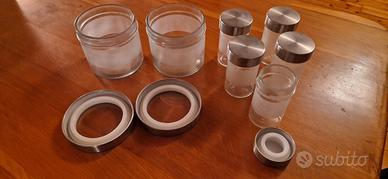 Barattoli vetro tappo acciaio e vetro  guarnizione