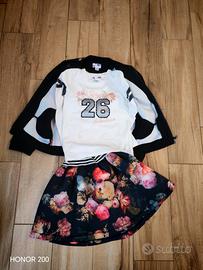 Completo Gonna, t-shirt e felpa Chicco tg 8