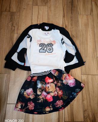 Completo Gonna, t-shirt e felpa Chicco tg 8