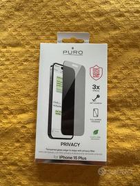 Pellicola vetro temperato Puro per iPhone 15 plus