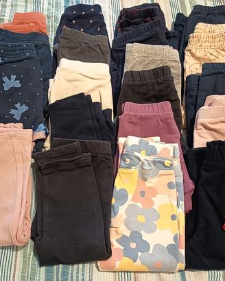 lotto pantaloni e leggings bimba 24/30 mesi, cm 92